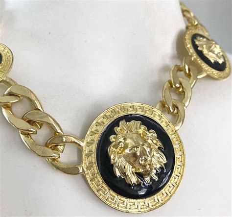 buy women versace necklace|authentic versace lion necklace.